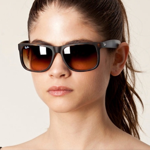 ray ban justin matte tortoise shell